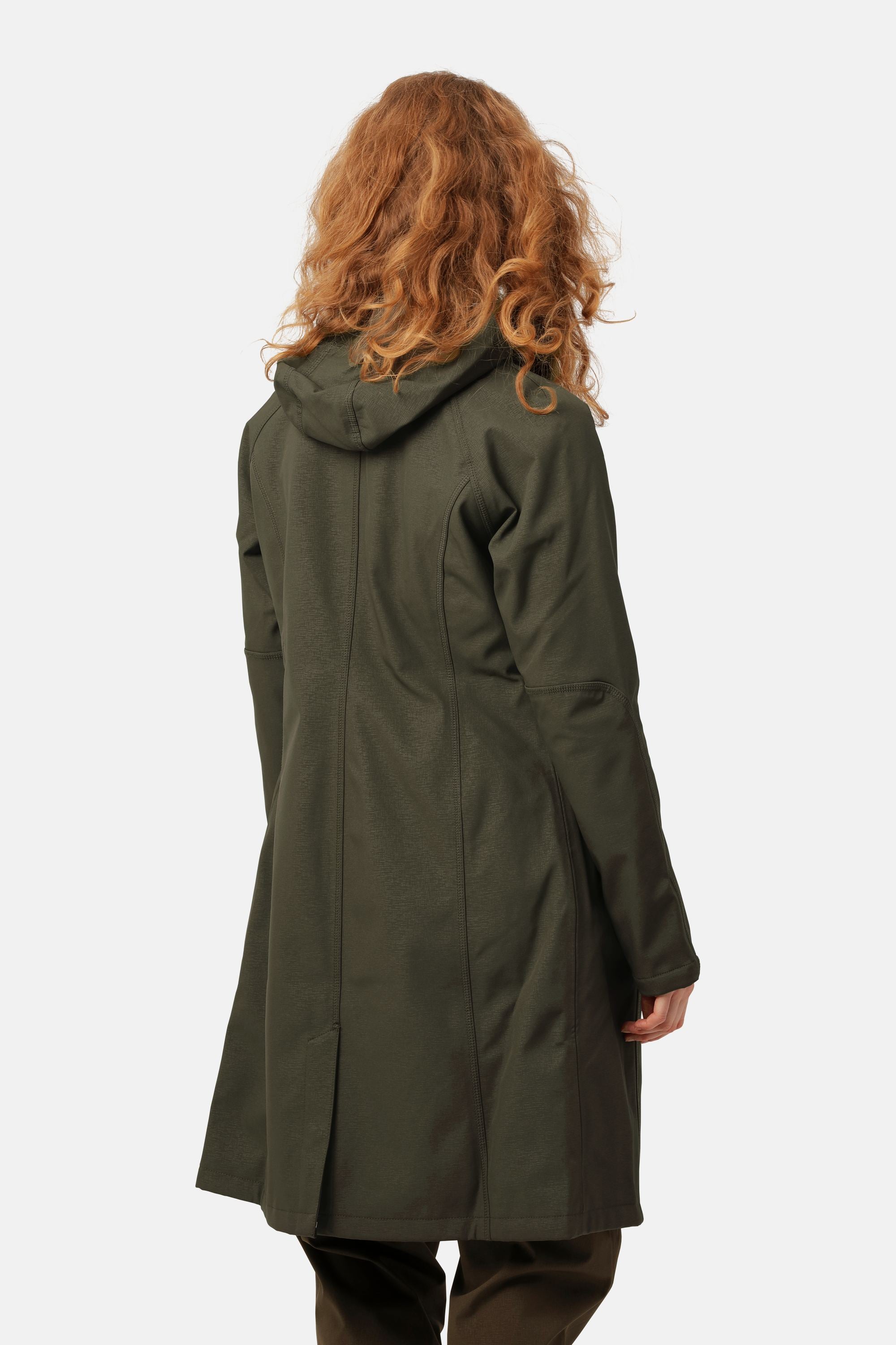 Long Softshell Raincoat - Army